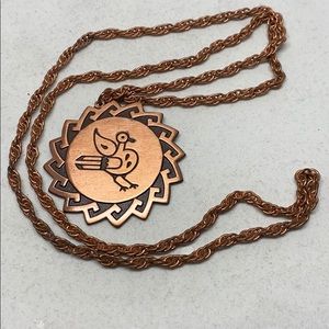 SALE! Solid copper southwestern design pendant